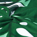 GREEN AND WHITE LEAF BEACH TOWEL